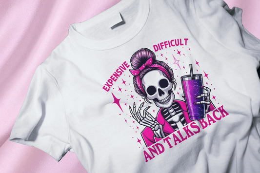 Pink hair purple cup skull Shirt