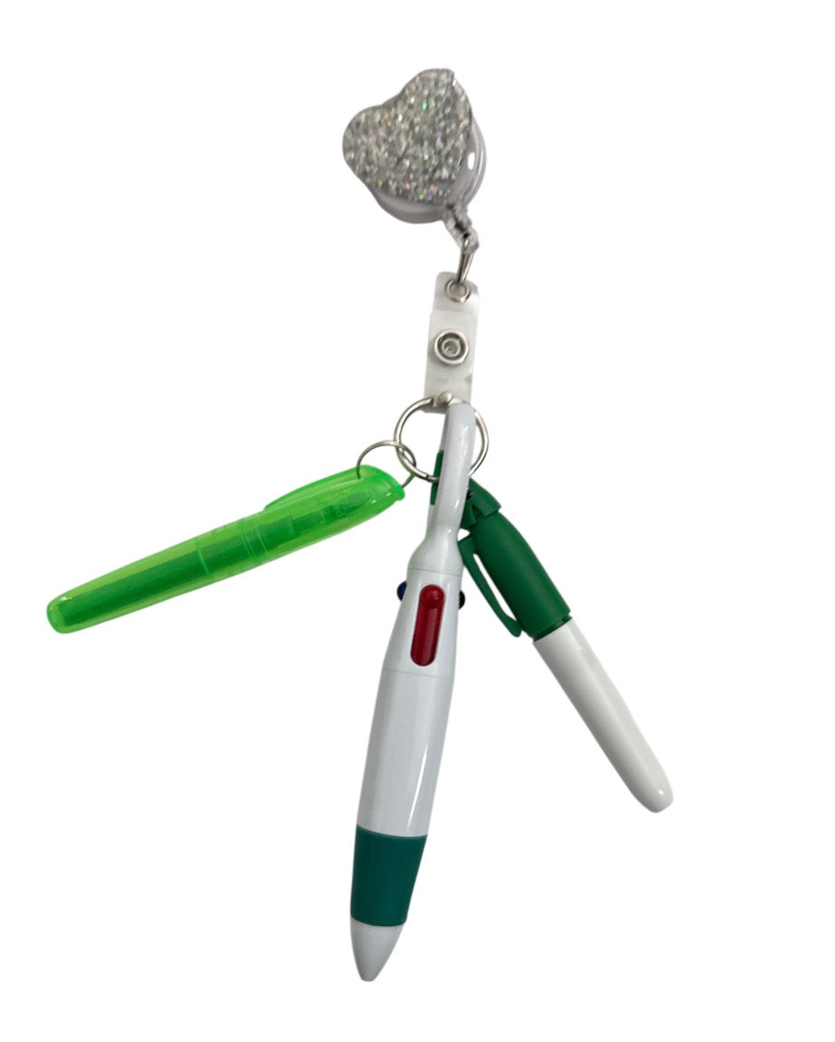 Nurse pen, highlighter , marker badge reel