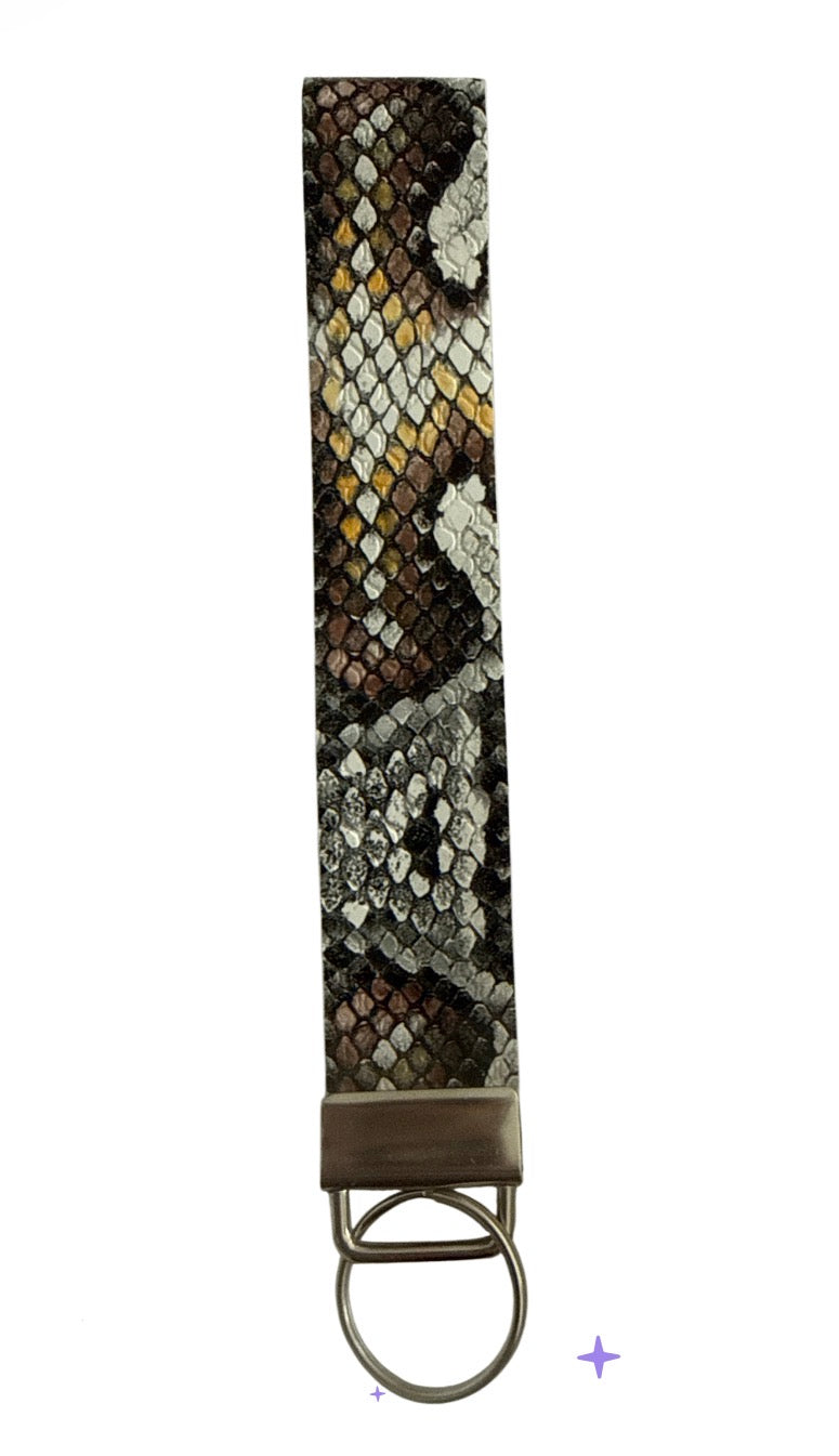 Snake skin  Keychain/ Key fob holder Wristlet
