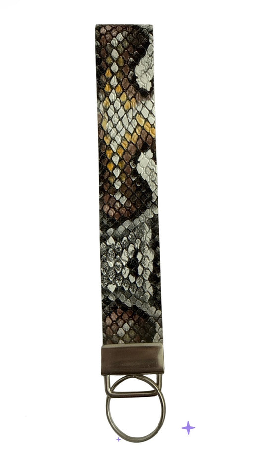 Snake skin  Keychain/ Key fob holder Wristlet