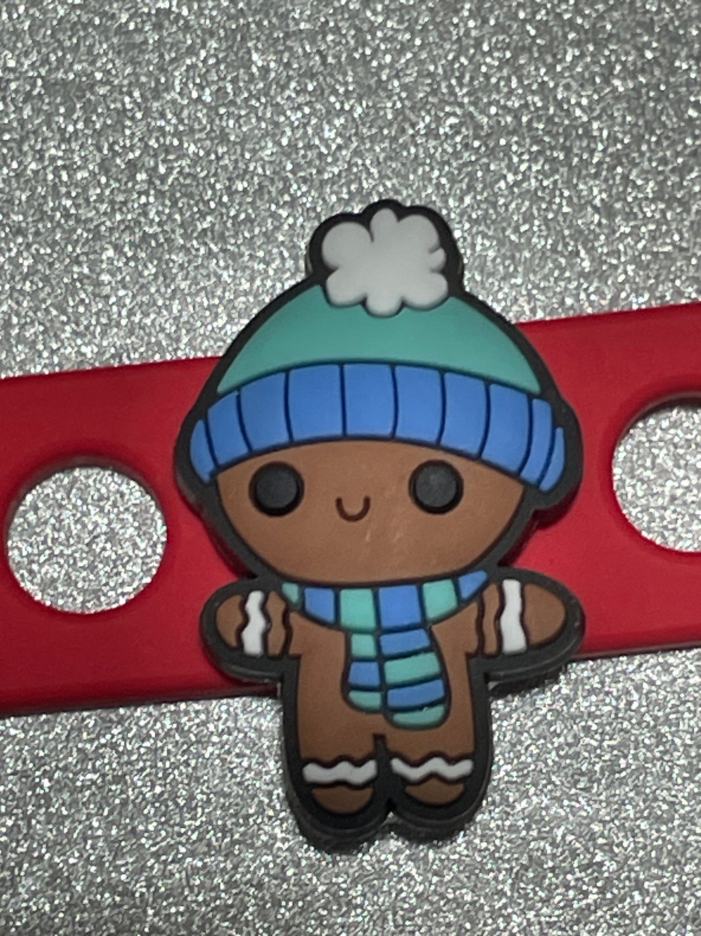 Blue hat gingerbread Shoe Charm