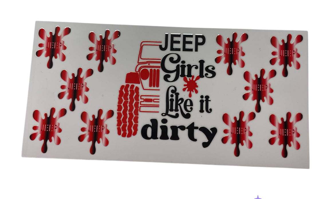 Jeep girls black and red Cup Transfer