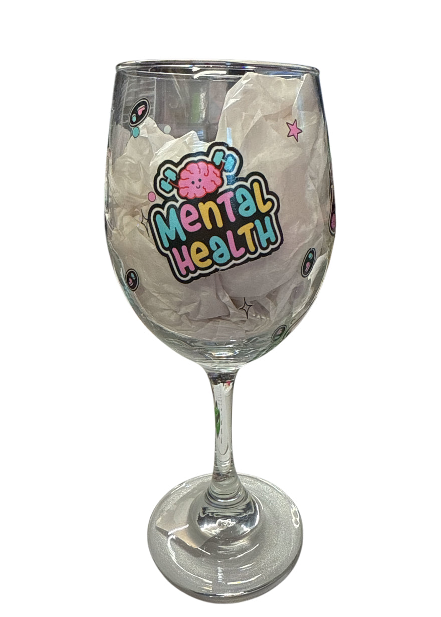 Mental health wine glass