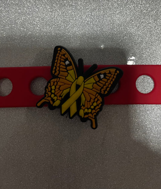 Yellow butterfly Shoe Charm