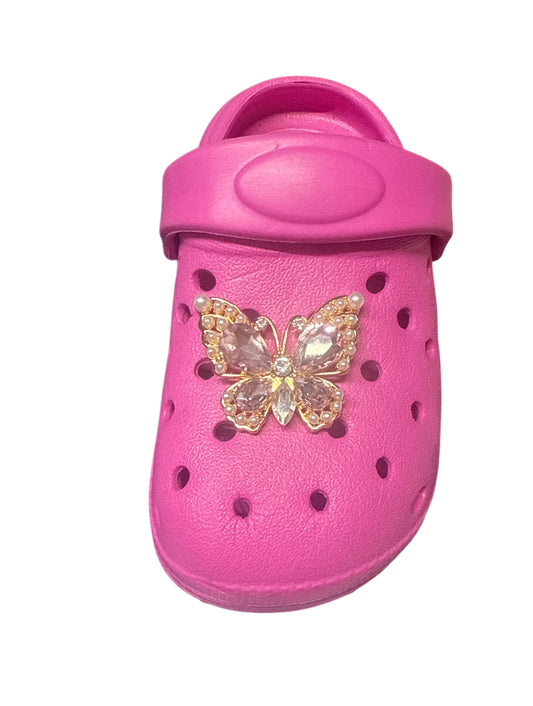 Butterfly rhinestone metal Shoe Charm