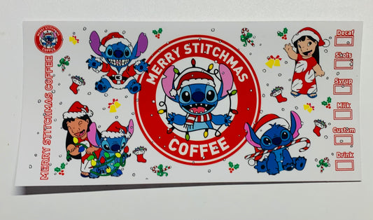 Merry stitchmas coffee red Cup Transfer