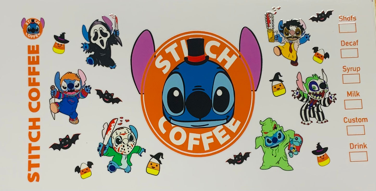 Stitch coffee orange Cup Transfer