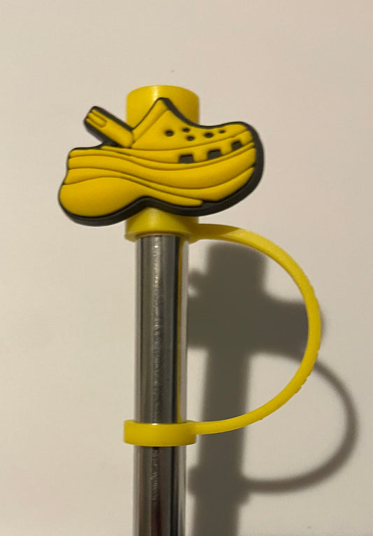 Yellow Croc  Straw Topper