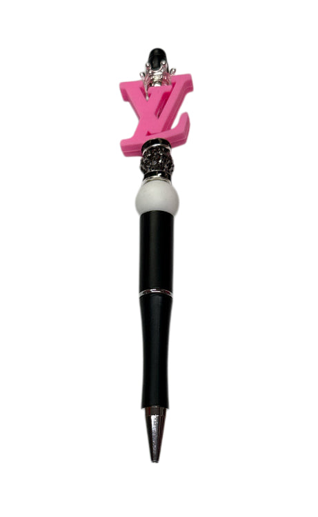 Lv pink/white/black Beaded pen