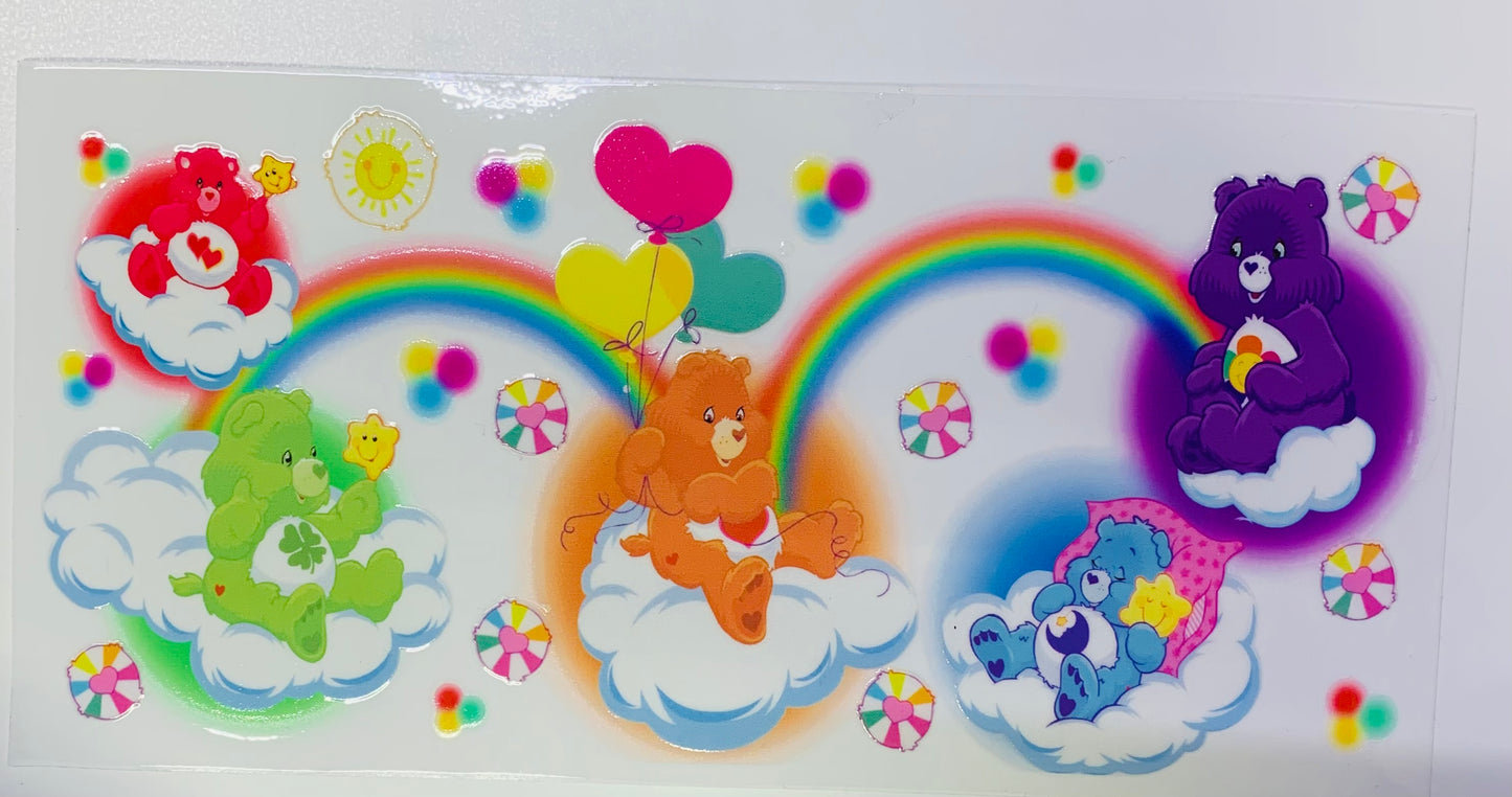 Care Bears Balloons Rainbows  & Clouds Cup Transfer