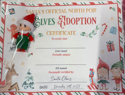 Green Baby Elf with Birth Certificate