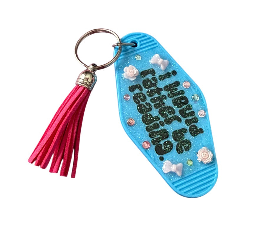 Motel Keychains with resin over and charms