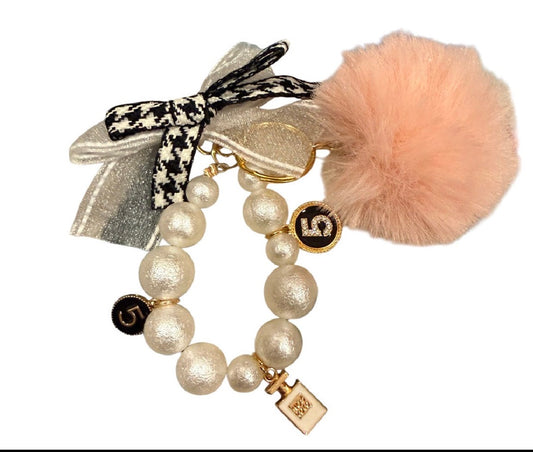 Pom Pom pearl Keychain