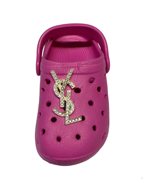 Ysl gold diamond metal Shoe Charm