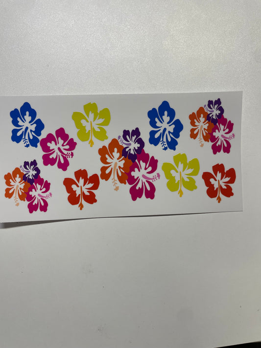 Colorful aloha flowers Cup Transfer