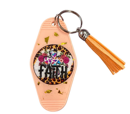 Motel Keychains with resin over and charms