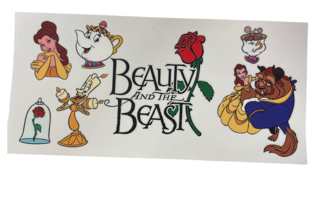 Beauty & beast rose Cup Transfer