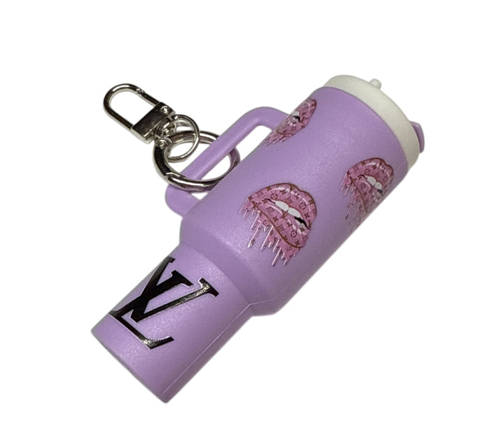 Pink lv lips Cup Storage keychain