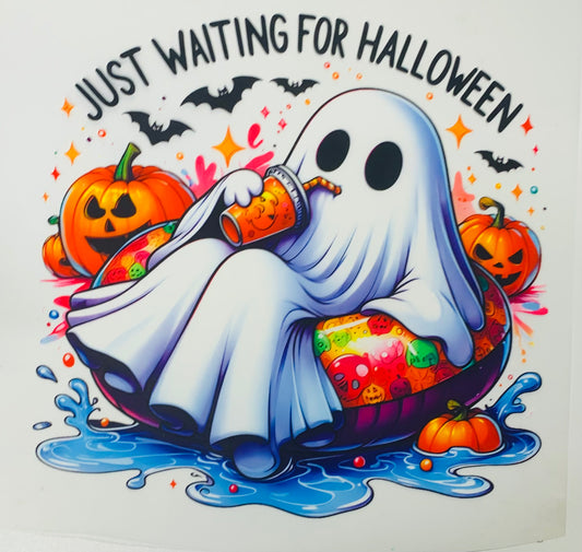 Waiting for Halloween ghost one hand cup DTF Heat Transfer