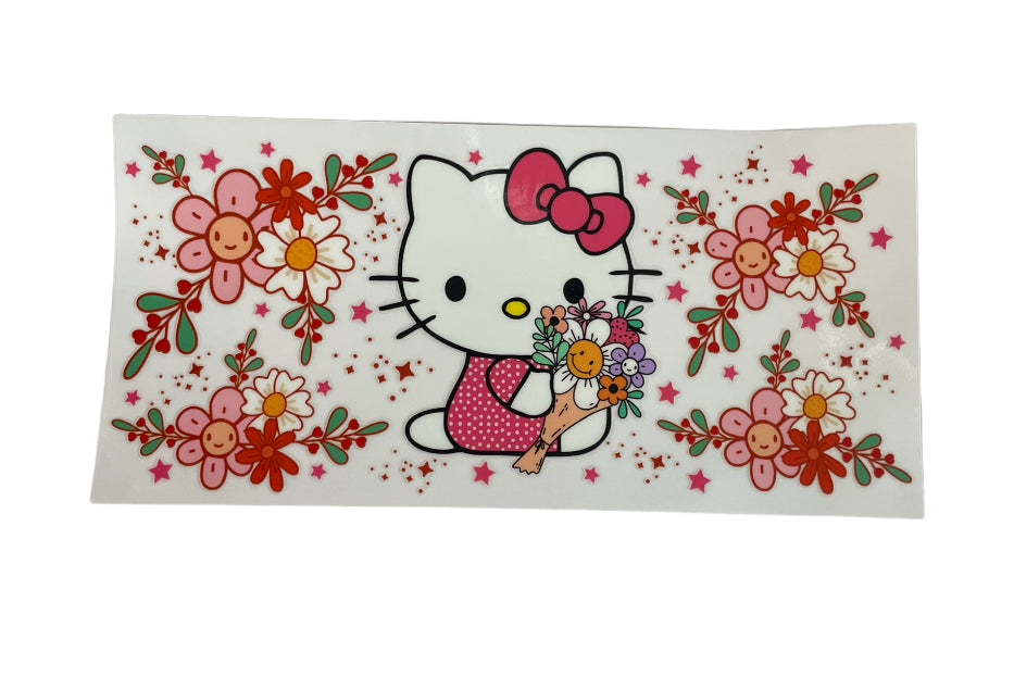 Hello kitty flowers Cup Transfer