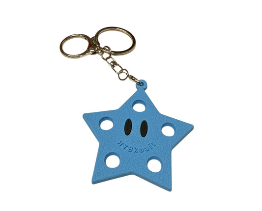 Blue star croc charm holder keychain