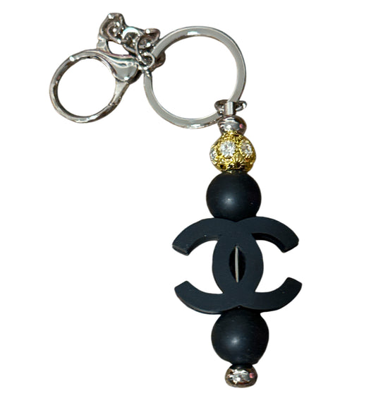 Cc blackout Beaded Metal Keychain