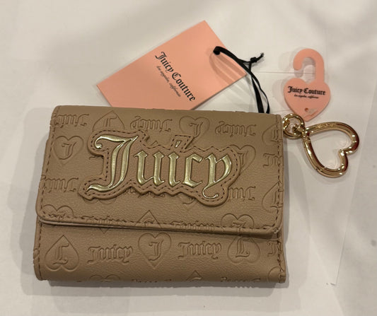 Beige & gold  heart zipper Wallet  Juicy couture