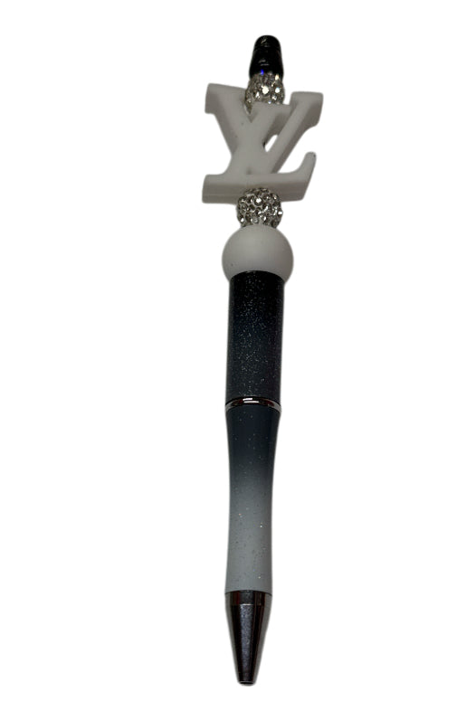 Lv white/2 tone Beaded pen