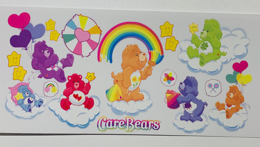 Orange care bear painting rainbow Cup Transfer