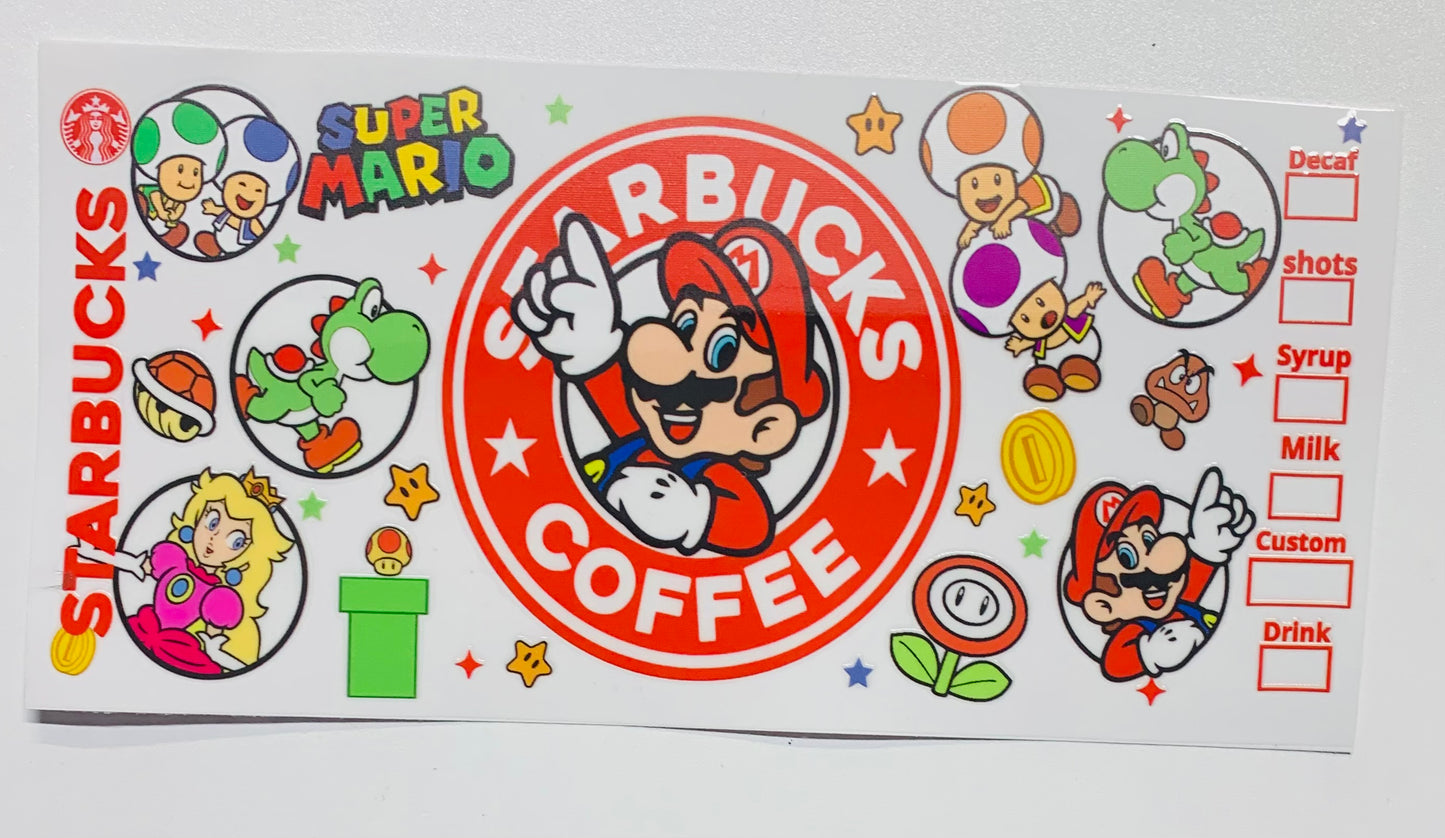 Mario different designs Cup Transfer