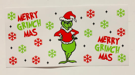 Merry Grinch mas Grinch Hands on Hips Cup Transfer