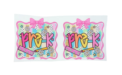 Students Grade Pink  Bow  2x UV Cup Transfer