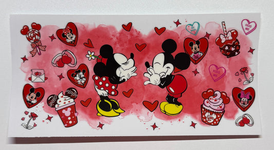 Mickey and Minnie Blowing Kisses Cup Transfer