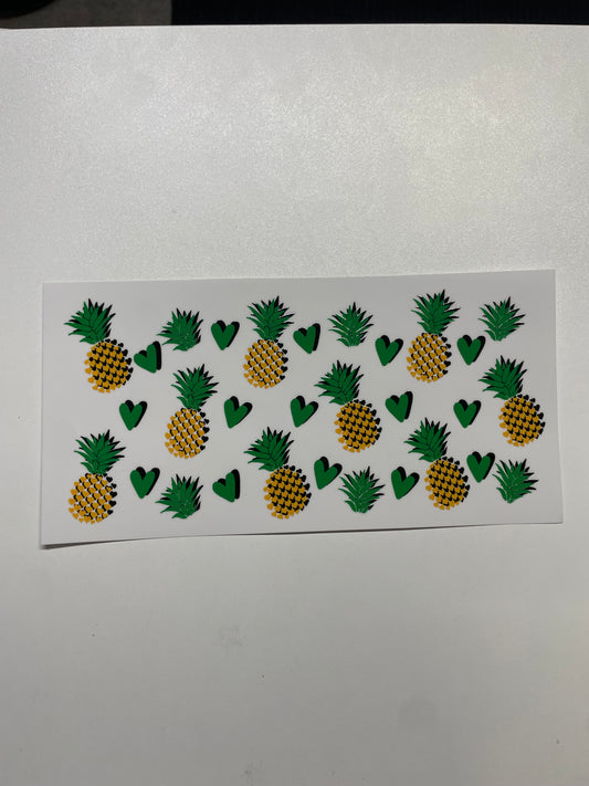 Pineapples black & yellow Cup Transfer