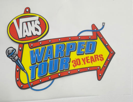 Vans Warped Tour 30 Years DTF Heat Transfer