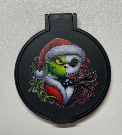 Half jack half grinch pocket mirror