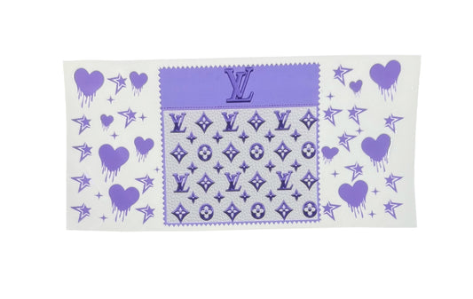LV Purple Hearts & Stars UV Cup Transfer