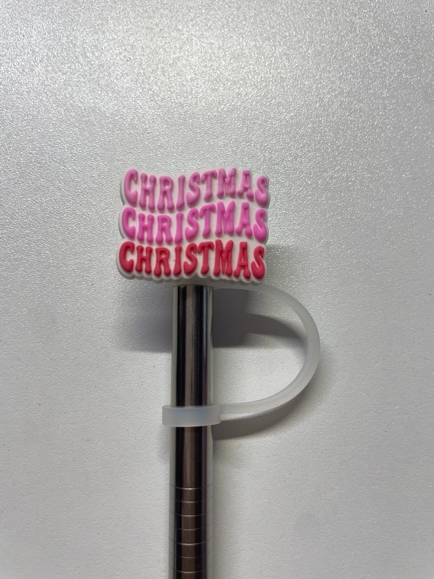 Christmas Christmas pink Straw Topper