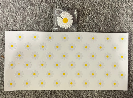 Daisy flower Cup Transfer & Straw topper