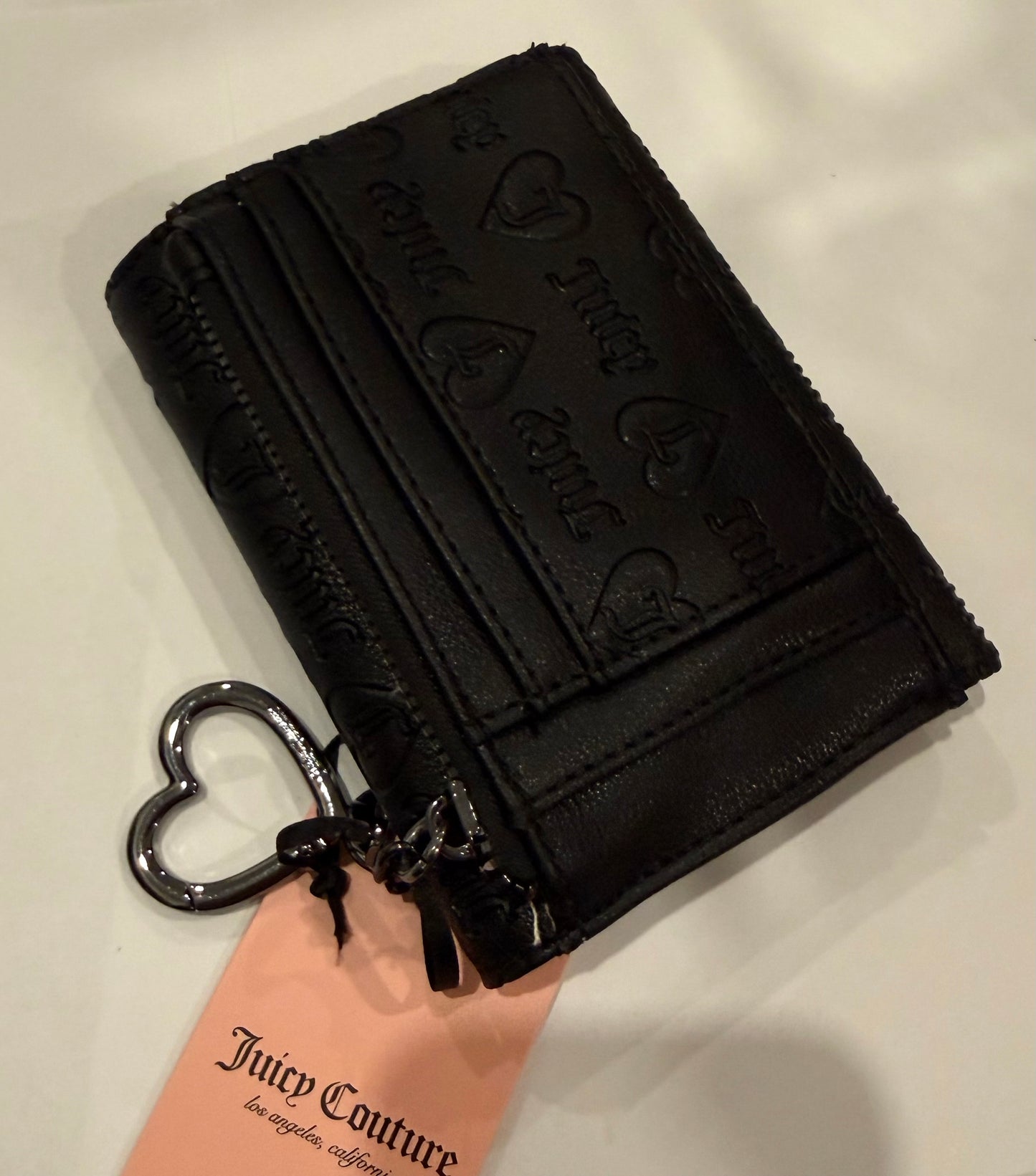 Black & silver  heart zipper Wallet  Juicy couture