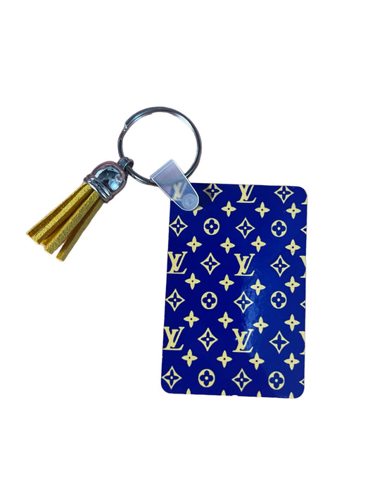 Blue & Gold LV Keychain