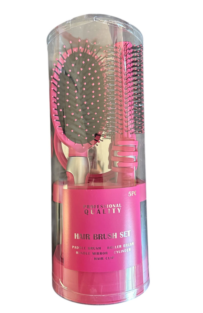 Pink hair brush set