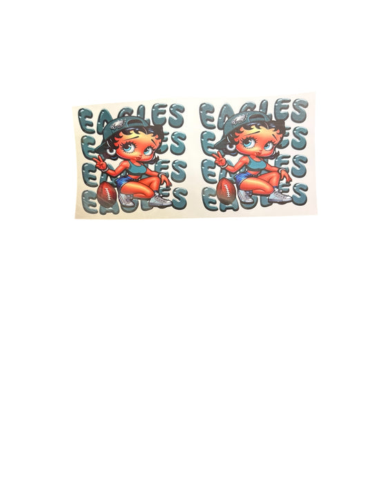 Philadelphia Eagles Betty Boop 2x UV Cup Transfer