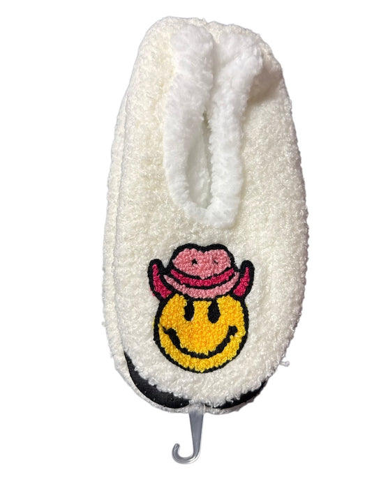 Smile cowgirl face slipper socks