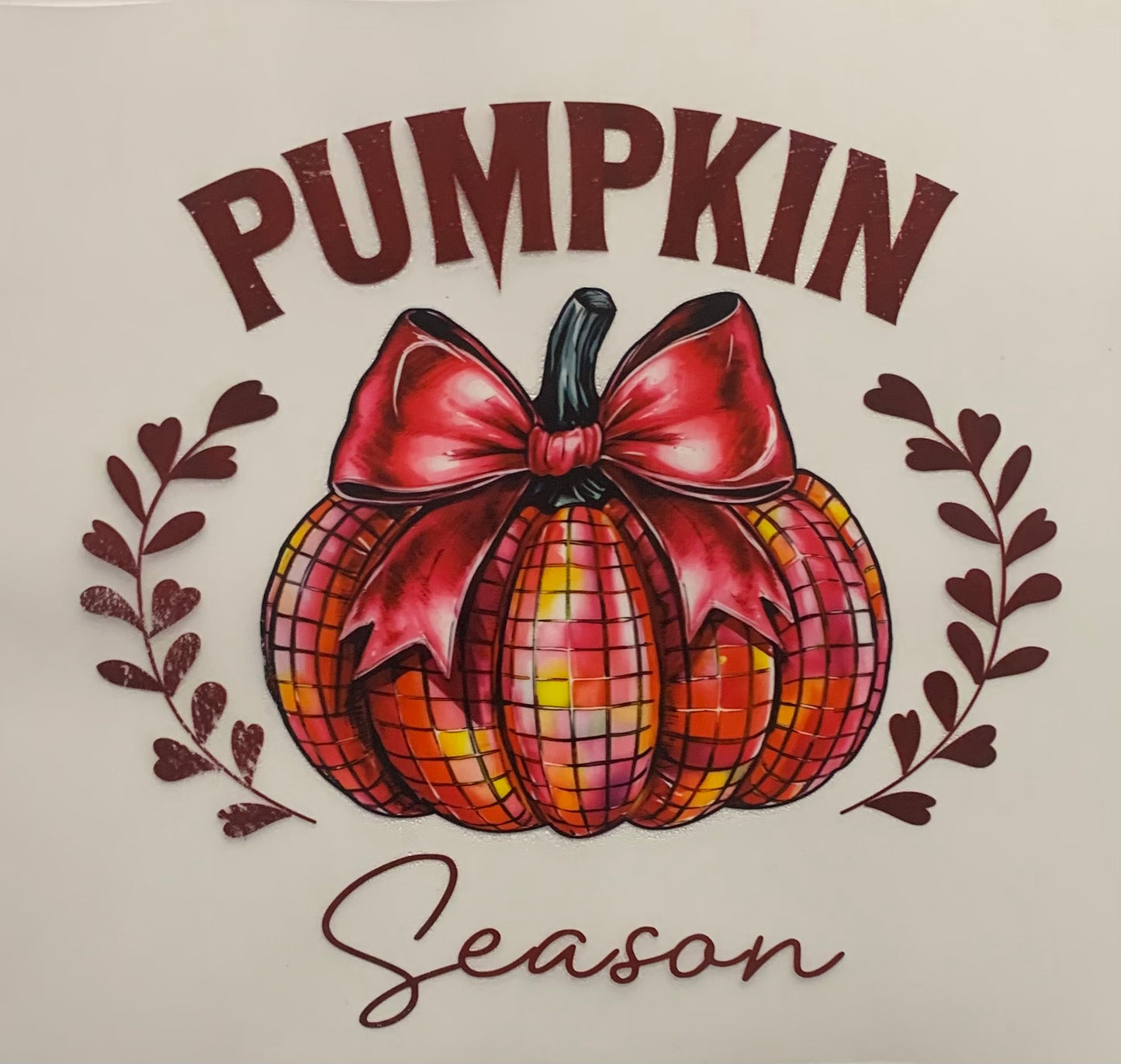 Pumpkin season pink orange DTF Heat Transfer