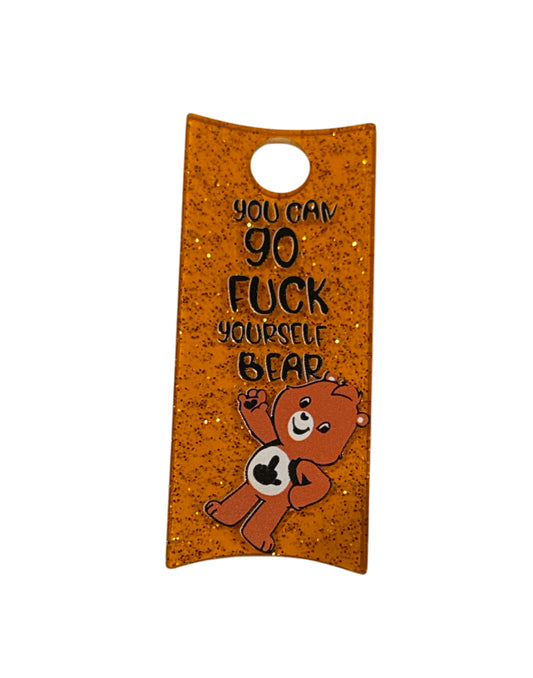 Orange bear glitter plate cover