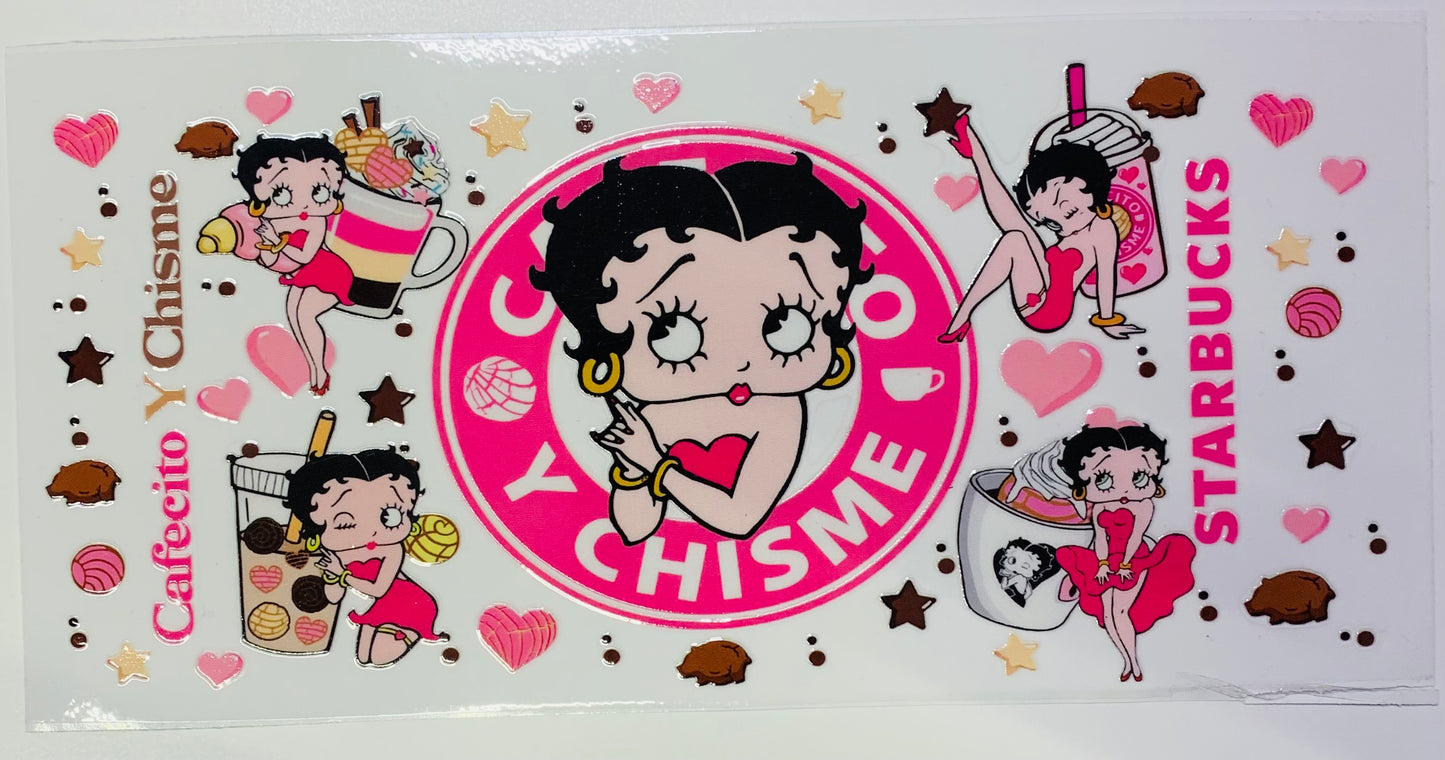 Betty Boop Cafecito Y Chisme Cup Transfer