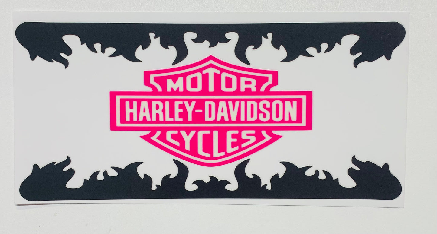 Harley Davidson pink & black Cup Transfer