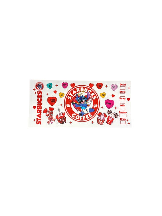 Stitch Starbucks Coffee Angel Wings Cup Transfer