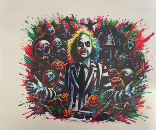 Beetle  juice splat color DTF Heat Transfer